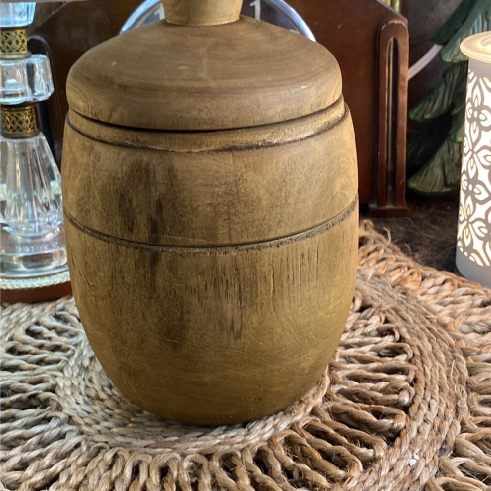 Vintage Hand Carved Wooden Container